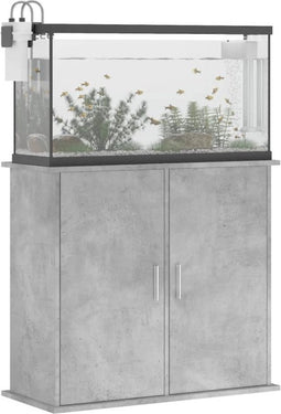 vidaXL - Aquariumstandaard - 81x36x73 - cm - bewerkt - hout - betongrijs