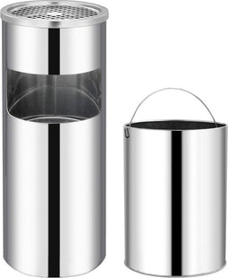 vidaXL - Asbak/prullenbak - Hotel - 30 - L - roestvrij - staal