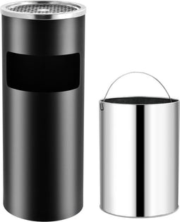 vidaXL - Asbak/prullenbak - Hotel - 30 - L - staal - zwart