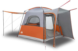 vidaXL - Autotent - 4-persoons - waterdicht - grijs - en - oranje
