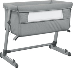 vidaXL - Babybed - met - matras - linnen - lichtgrijs