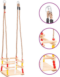 vidaXL - Babyschommel - met - veiligheidsgordel - massief - grenenhout