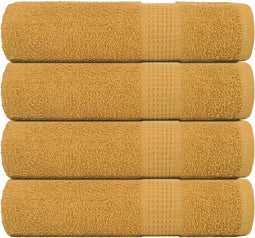 vidaXL - Badhanddoeken - 4 - st - 100x150 - cm - 360 - g/m² - 100% - katoen - goudkleurig