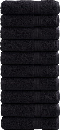 vidaXL - Badhanddoeken - SOLUND - 10 - st - 600 - g/m² - 70x140 - cm - zwart