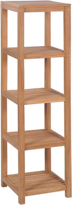 vidaXL - Badkamer - opbergrek - 4-laags - 42x42x165 - cm - massief - teakhout