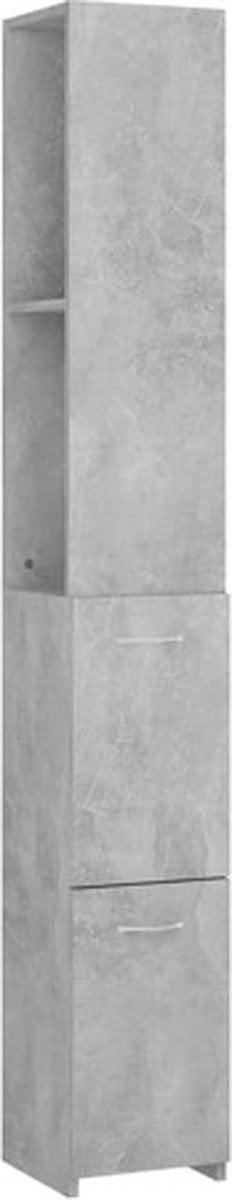 vidaXL - Badkamerkast - 25x26,5x170 - cm - bewerkt - hout - betongrijs