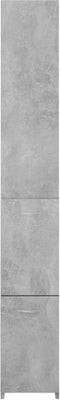 vidaXL - Badkamerkast - 25x26,5x170 - cm - bewerkt - hout - betongrijs