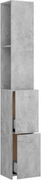 vidaXL - Badkamerkast - 25x26,5x170 - cm - bewerkt - hout - betongrijs