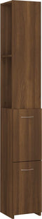 vidaXL - Badkamerkast - 25x26,5x170 - cm - bewerkt - hout - bruin - eikenkleur