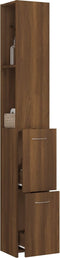 vidaXL - Badkamerkast - 25x26,5x170 - cm - bewerkt - hout - bruin - eikenkleur