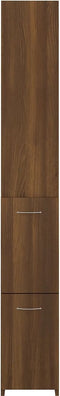 vidaXL - Badkamerkast - 25x26,5x170 - cm - bewerkt - hout - bruin - eikenkleur