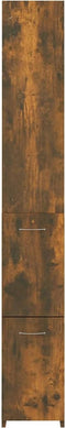 vidaXL - Badkamerkast - 25x26,5x170 - cm - bewerkt - hout - gerookt - eikenkleurig