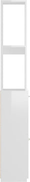 vidaXL - Badkamerkast - 25x26,5x170 - cm - bewerkt - hout - hoogglans - wit