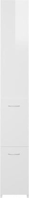 vidaXL - Badkamerkast - 25x26,5x170 - cm - bewerkt - hout - hoogglans - wit