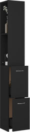 vidaXL - Badkamerkast - 25x26,5x170 - cm - bewerkt - hout - zwart