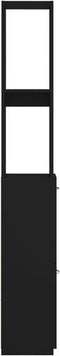 vidaXL - Badkamerkast - 25x26,5x170 - cm - bewerkt - hout - zwart