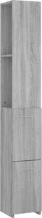 vidaXL - Badkamerkast - 25x26,5x170cm - bewerkt - hout - grijs - sonoma - eikenkleur