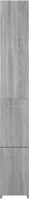 vidaXL - Badkamerkast - 25x26,5x170cm - bewerkt - hout - grijs - sonoma - eikenkleur
