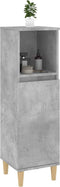 vidaXL - Badkamerkast - 30x30x100 - cm - bewerkt - hout - betongrijs