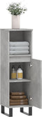vidaXL - Badkamerkast - 30x30x100 - cm - bewerkt - hout - betongrijs
