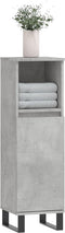vidaXL - Badkamerkast - 30x30x100 - cm - bewerkt - hout - betongrijs