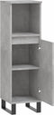 vidaXL - Badkamerkast - 30x30x100 - cm - bewerkt - hout - betongrijs