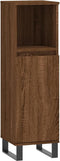 vidaXL - Badkamerkast - 30x30x100 - cm - bewerkt - hout - bruin - eikenkleur