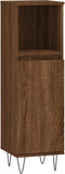 vidaXL - Badkamerkast - 30x30x100 - cm - bewerkt - hout - bruin - eikenkleur