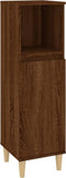 vidaXL - Badkamerkast - 30x30x100 - cm - bewerkt - hout - bruin - eikenkleur