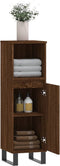 vidaXL - Badkamerkast - 30x30x100 - cm - bewerkt - hout - bruin - eikenkleur