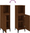 vidaXL - Badkamerkast - 30x30x100 - cm - bewerkt - hout - bruin - eikenkleur