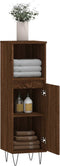 vidaXL - Badkamerkast - 30x30x100 - cm - bewerkt - hout - bruin - eikenkleur