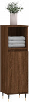 vidaXL - Badkamerkast - 30x30x100 - cm - bewerkt - hout - bruin - eikenkleur