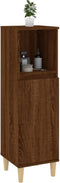 vidaXL - Badkamerkast - 30x30x100 - cm - bewerkt - hout - bruin - eikenkleur