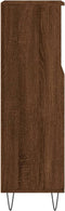 vidaXL - Badkamerkast - 30x30x100 - cm - bewerkt - hout - bruin - eikenkleur