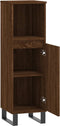 vidaXL - Badkamerkast - 30x30x100 - cm - bewerkt - hout - bruin - eikenkleur