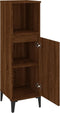 vidaXL - Badkamerkast - 30x30x100 - cm - bewerkt - hout - bruin - eikenkleur