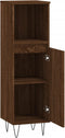 vidaXL - Badkamerkast - 30x30x100 - cm - bewerkt - hout - bruin - eikenkleur