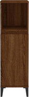 vidaXL - Badkamerkast - 30x30x100 - cm - bewerkt - hout - bruin - eikenkleur