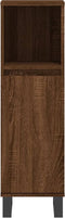 vidaXL - Badkamerkast - 30x30x100 - cm - bewerkt - hout - bruin - eikenkleur