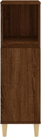 vidaXL - Badkamerkast - 30x30x100 - cm - bewerkt - hout - bruin - eikenkleur