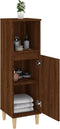 vidaXL - Badkamerkast - 30x30x100 - cm - bewerkt - hout - bruin - eikenkleur
