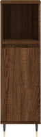 vidaXL - Badkamerkast - 30x30x100 - cm - bewerkt - hout - bruin - eikenkleur