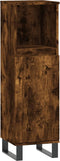 vidaXL - Badkamerkast - 30x30x100 - cm - bewerkt - hout - gerookt - eikenkleurig