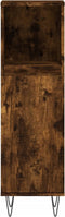 vidaXL - Badkamerkast - 30x30x100 - cm - bewerkt - hout - gerookt - eikenkleurig