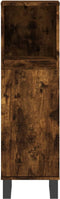 vidaXL - Badkamerkast - 30x30x100 - cm - bewerkt - hout - gerookt - eikenkleurig