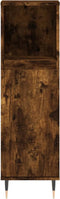 vidaXL - Badkamerkast - 30x30x100 - cm - bewerkt - hout - gerookt - eikenkleurig