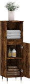 vidaXL - Badkamerkast - 30x30x100 - cm - bewerkt - hout - gerookt - eikenkleurig