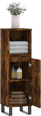 vidaXL - Badkamerkast - 30x30x100 - cm - bewerkt - hout - gerookt - eikenkleurig