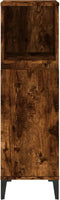 vidaXL - Badkamerkast - 30x30x100 - cm - bewerkt - hout - gerookt - eikenkleurig